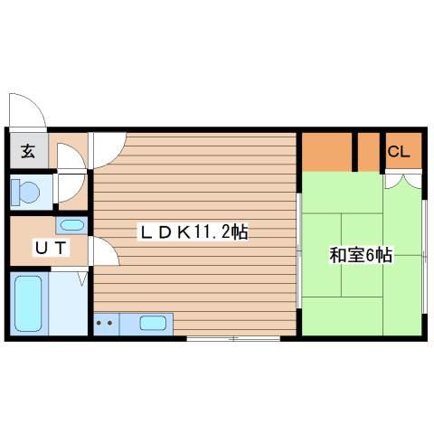 コーポさわむら(1LDK/3階)の間取り写真
