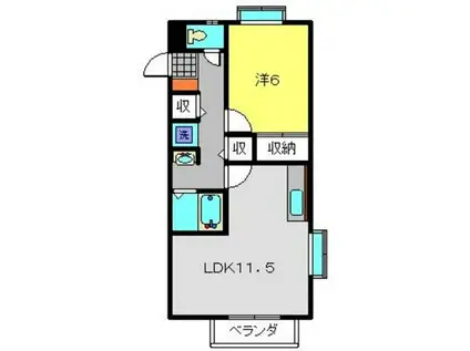 イーストサイドYONEDA(1LDK/1階)の間取り写真