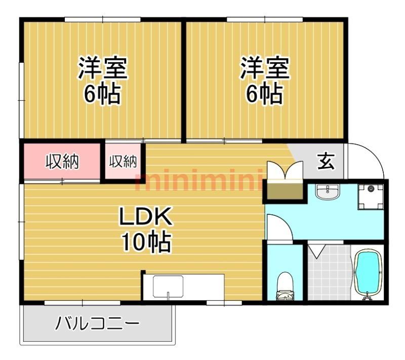 セントラーザ(2LDK/2階)の間取り写真