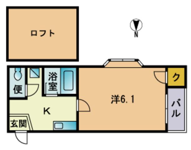 ポラリス愛宕Ⅱ(1SK/2階)の間取り写真