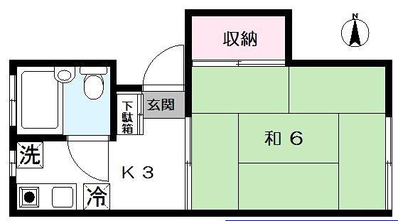 コート三愛(1K/2階)の間取り写真