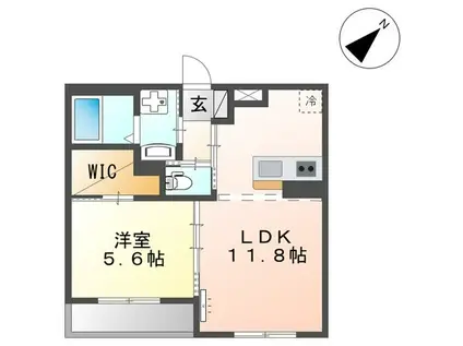 フォレスト離宮BLOOM(1LDK/2階)の間取り写真