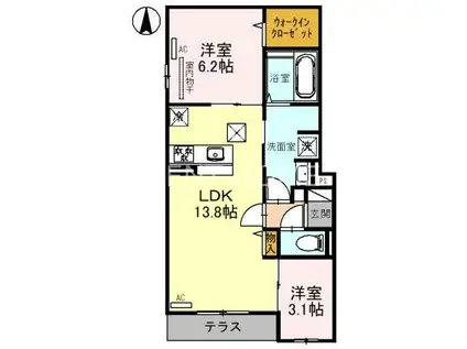 CLASHIST平野西イースト(2LDK/1階)の間取り写真
