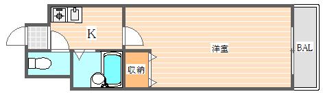 NO31Gプロジェクト天神(1K/5階)の間取り写真