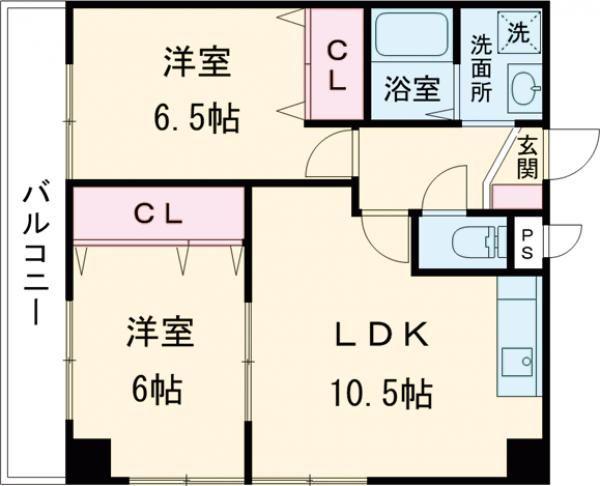 CORTEOオロシホンマチ(2LDK/2階)の間取り写真