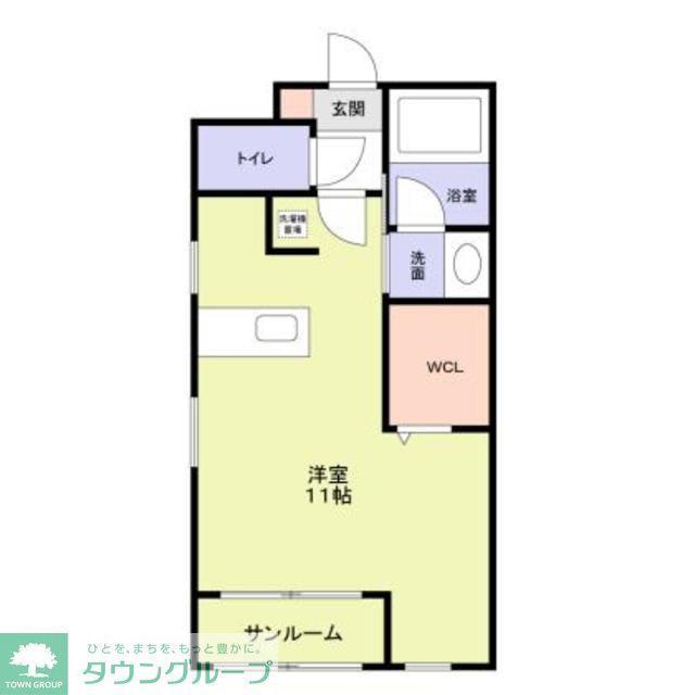 アークサイン(ワンルーム/2階)の間取り写真