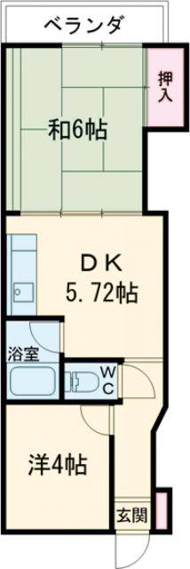横浜ハイツ(2DK/3階)の間取り写真