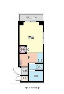 ヴィラヤマナカ4(ワンルーム/3階)の間取り写真