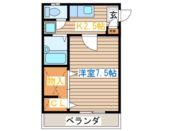 グランシティハイツ(1K/1階)の間取り写真