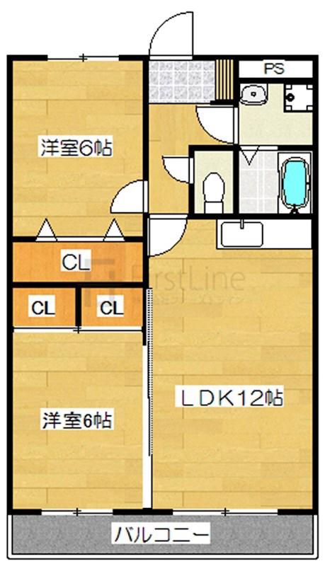 リベルコート21(2LDK/3階)の間取り写真