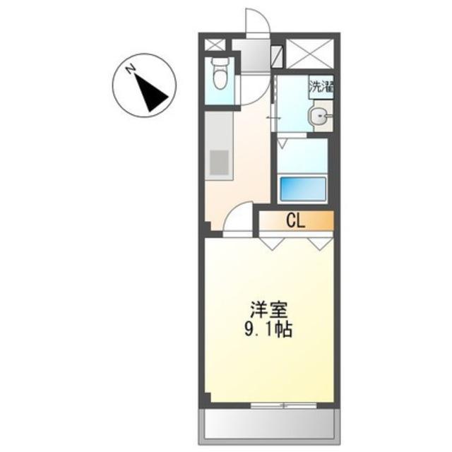 ラァマテラス(1K/2階)の間取り写真