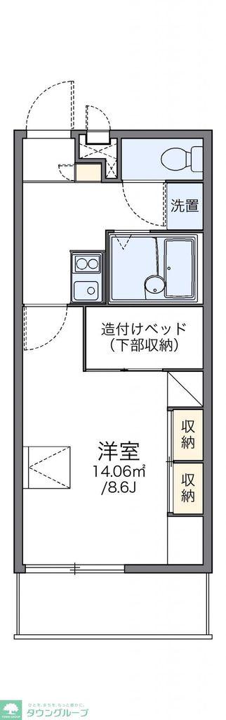 レオパレスPOEM(1K/1階)の間取り写真