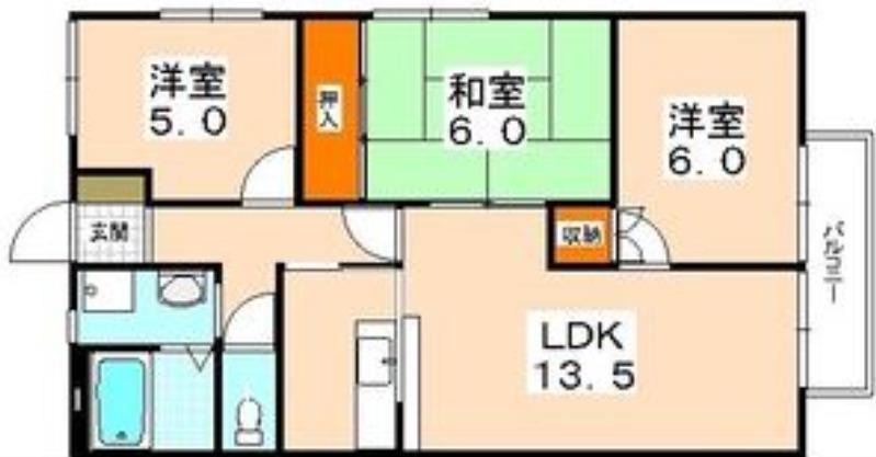 ノアーズアーク(3LDK/1階)の間取り写真