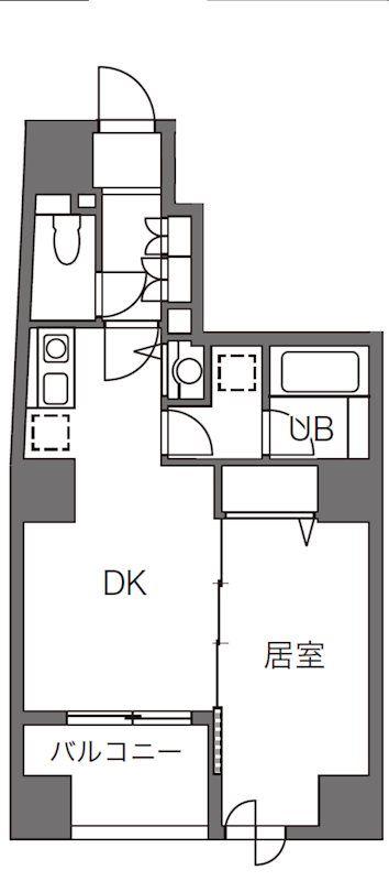 プラティーク新宿原町(1DK/8階)の間取り写真