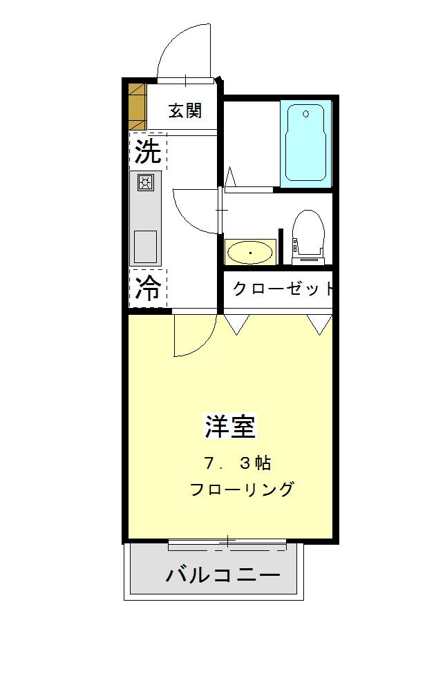 ルーエプラッツ(1K/1階)の間取り写真