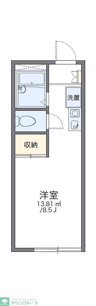 レオパレストダワンルームハイツ2(1K/2階)の間取り写真