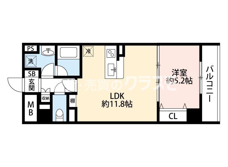 コージー千島(1LDK/4階)の間取り写真