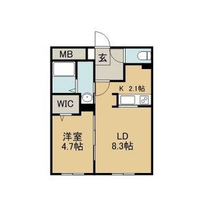 RERA BELLA(1LDK/3階)の間取り写真