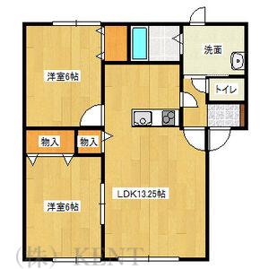 セジュール西町(2LDK/2階)の間取り写真