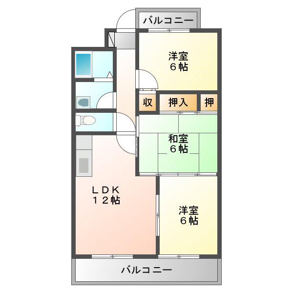 コスモスBLD(3LDK/2階)の間取り写真