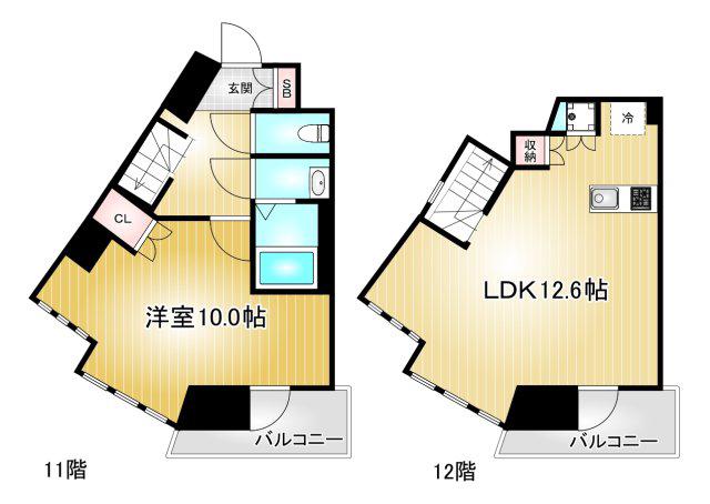 リエス東別院(1LDK/11階)の間取り写真