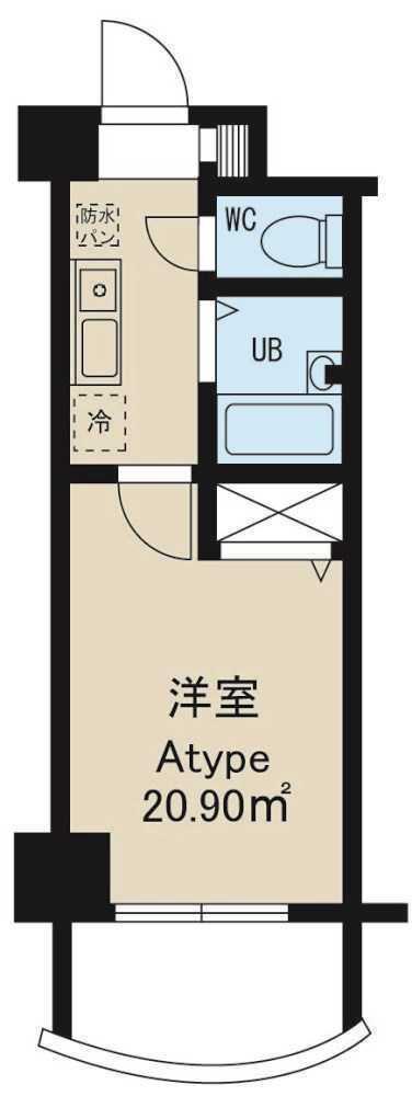ノルデンハイム東三国IIIA棟(1K/5階)の間取り写真