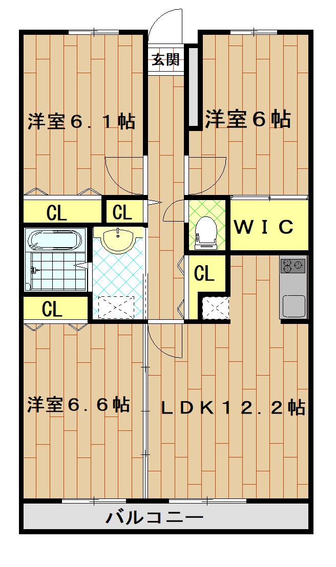 KS CITY 3(3LDK/3階)の間取り写真