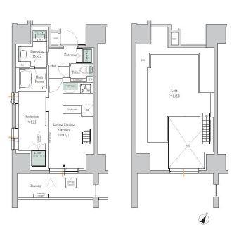 ONE ROOF RESIDENCE TAMACHI(1LDK/2階)の間取り写真