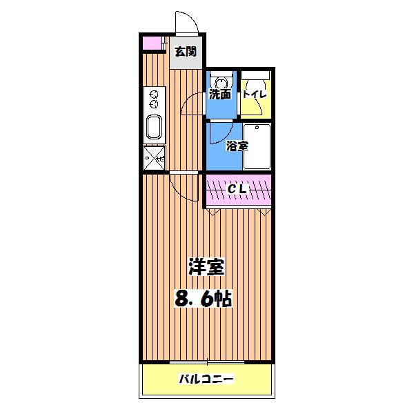 プレステージ立川(1K/7階)の間取り写真