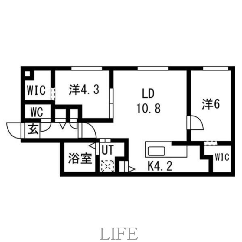 ALPHA GARDEN 豊平(2LDK/1階)の間取り写真