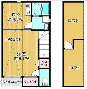 コート海老江(1DK/2階)の間取り写真