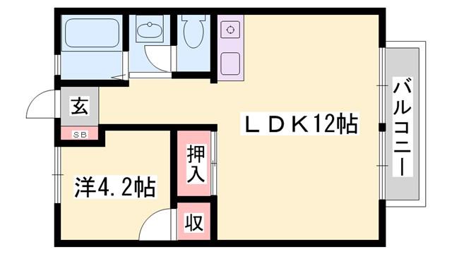 コーポ御立(1LDK/1階)の間取り写真