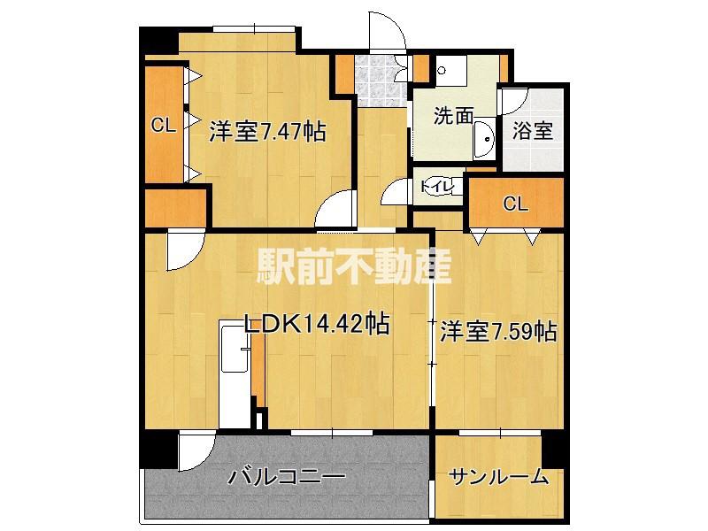 アンビシャス・III(2LDK/7階)の間取り写真