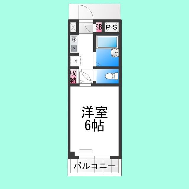 6月のココロ(1K/4階)の間取り写真
