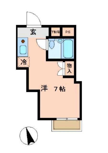 ウィンベルソロ曳舟第3(ワンルーム/1階)の間取り写真