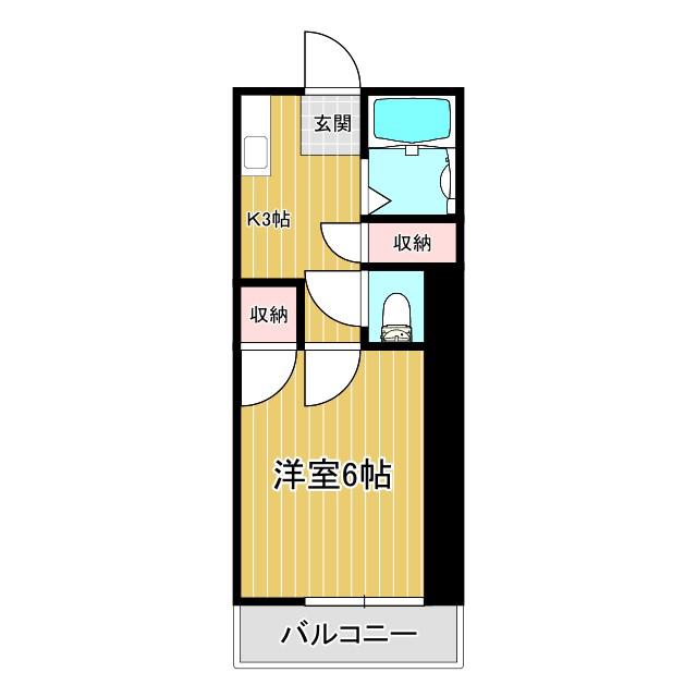 プティメゾン3(1K/1階)の間取り写真