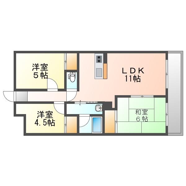 ニューライフ首里南(3LDK/3階)の間取り写真