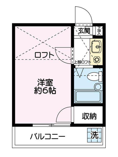 エルグランド(1K/2階)の間取り写真