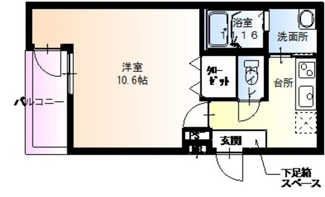 フジパレス西住之江VI番館(1K/1階)の間取り写真