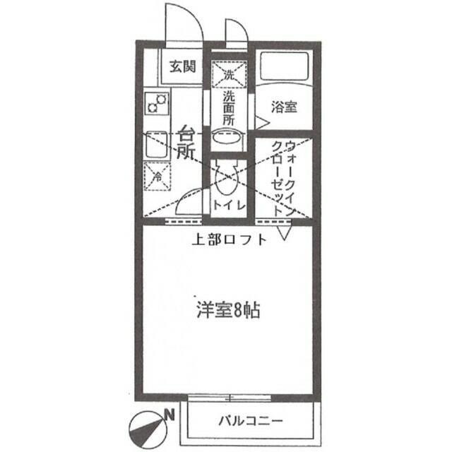 エメ・フルーヴⅡ(1K/2階)の間取り写真