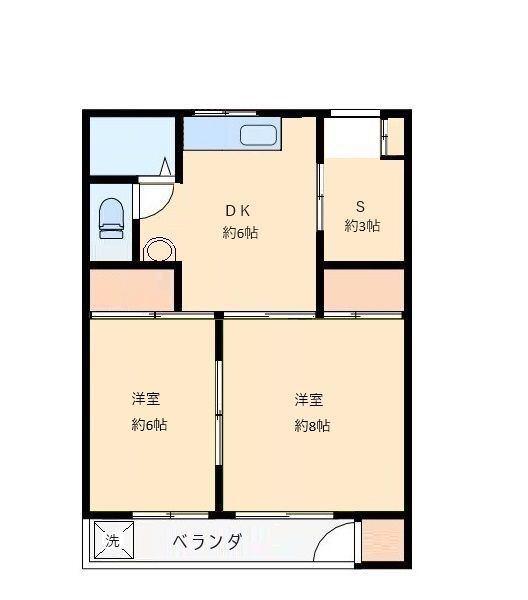 レジデンス浦和常盤(2DK/1階)の間取り写真