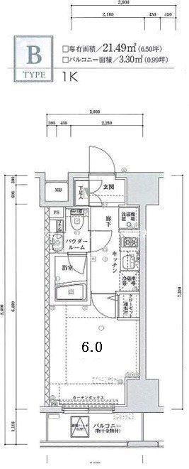 SPATIEXEBEC亀戸(1K/2階)の間取り写真