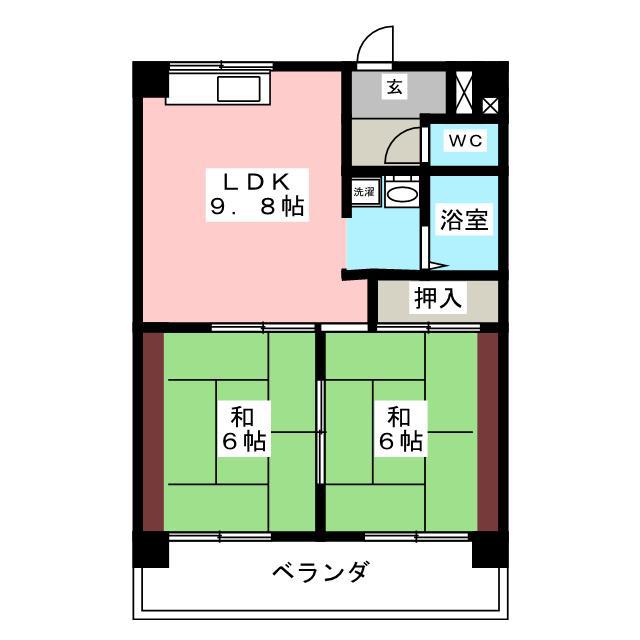 TNKマンション春日(2LDK/4階)の間取り写真