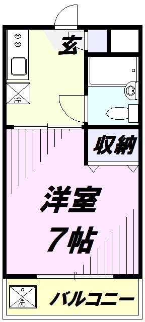 煉瓦館61(1K/1階)の間取り写真