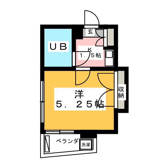 メゾン花沢(1K/3階)の間取り写真