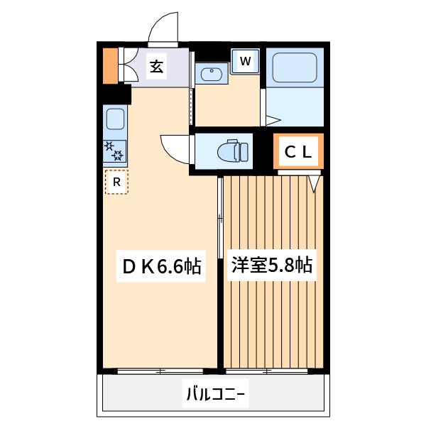 メグリオ南流山(1DK/2階)の間取り写真
