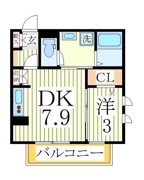 モアニおおたか(1DK/1階)の間取り写真