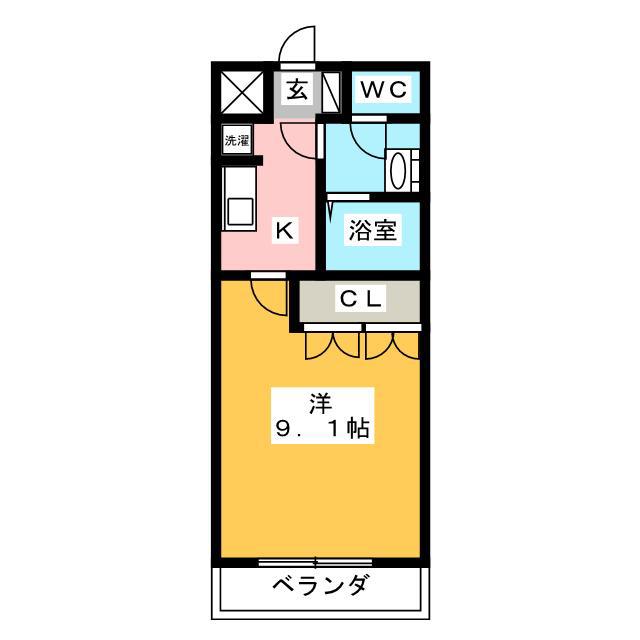 VINGTCINQ(1K/1階)の間取り写真