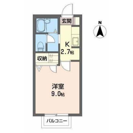 シャーメゾン萩野町(1K/2階)の間取り写真