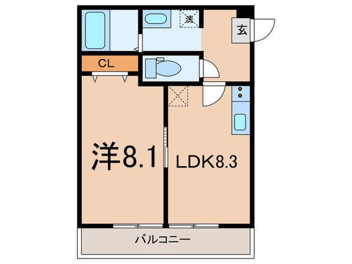 QUIET CRAB HOUSE MIX三ツ沢下町(1LDK/2階)の間取り写真